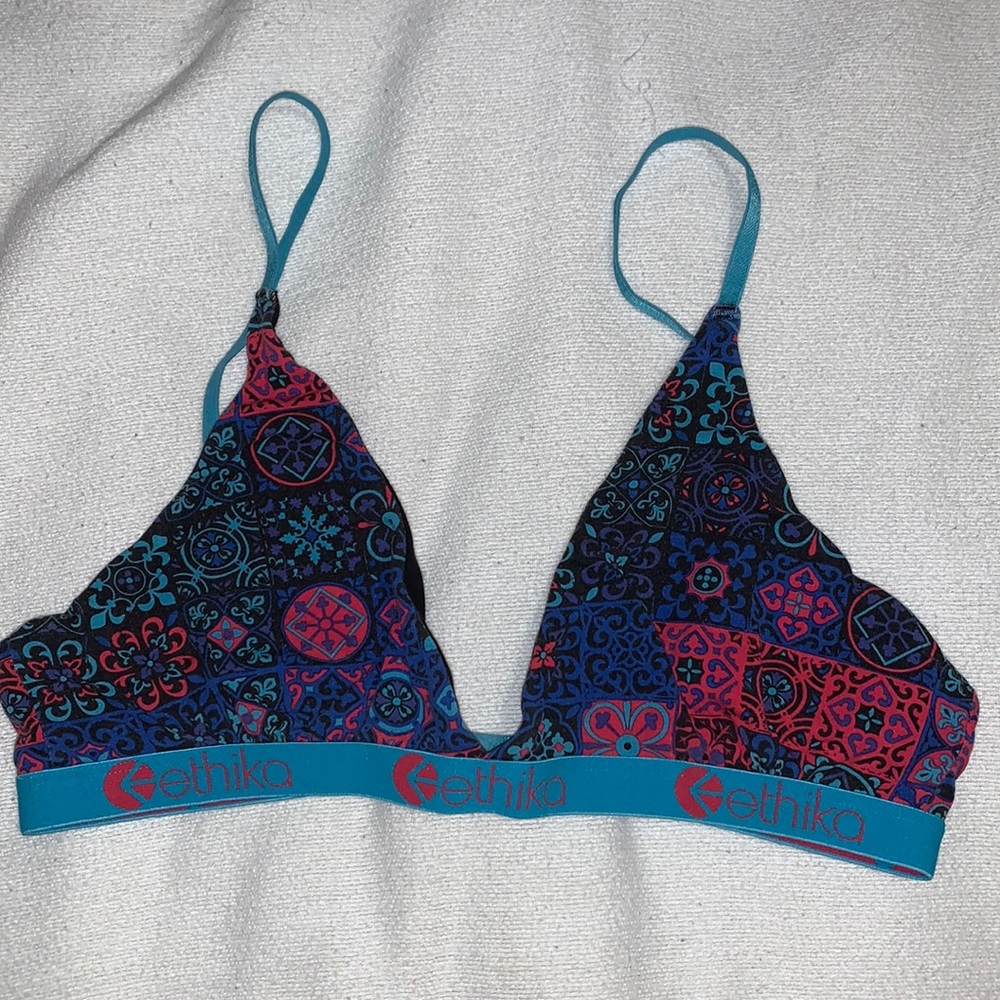 Ethika Blue Pink Pattern, M, Triangle Bra